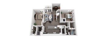 Dover Upper Floorplan at Pine Ridge Apartments, Rochester Hills, 48307