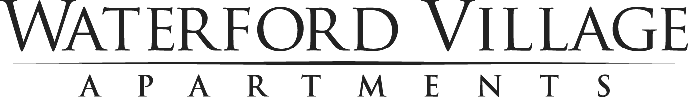 The image shows the name of a place called Waterford Village Apartments.