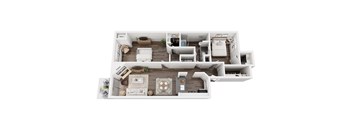 Langley II Lower Floorplan at Woodland Meadows, Clinton Township, MI