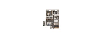 Woodland Floor Plan at fifty9 Grove Apartments, Illinois