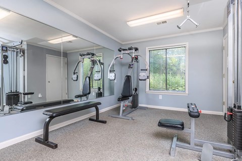 the gym at the flats at big tex apartments