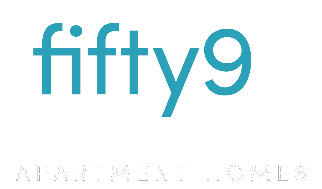 The image is a logo for Fifty9 Grove Apartment Homes.