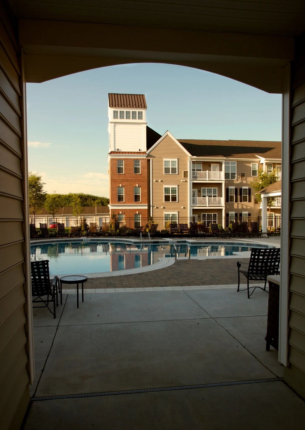 A view of a pool at Meridian West Shore, Mechanicsburg, PA 17055