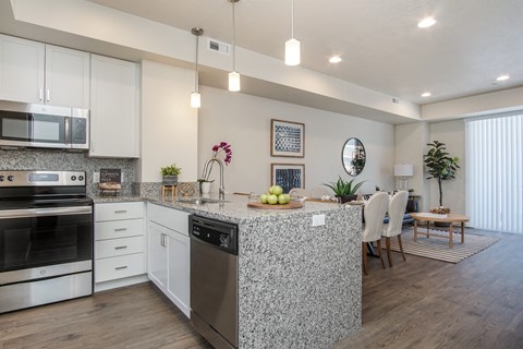 Kitchen Living Room Liberty Square Apartments Townhomes Salt Lake City Utah