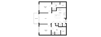 Liberty Duet Apartments, Salt Lake City Utah, two bedroom two bathroom Jade handicapped floor plan.