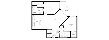 Liberty Duet Apartments, Salt Lake City Utah, two bedroom two bathroom Sapphire floor plan.