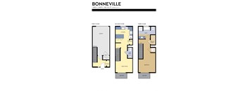 a floor plan of three different floor plans of a building