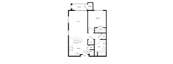 Liberty Sage Apartments, Park City, Utah, Western 1 bedroom floor plan