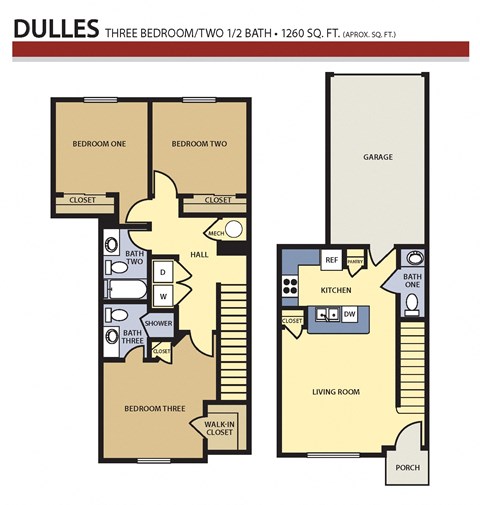 Liberty Landing Apartments Floor Plan, West Jordan, Utah Dulles