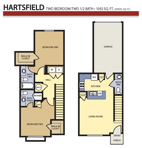 Liberty Landing Apartments Floor Plan, West Jordan, Utah Hartsfield