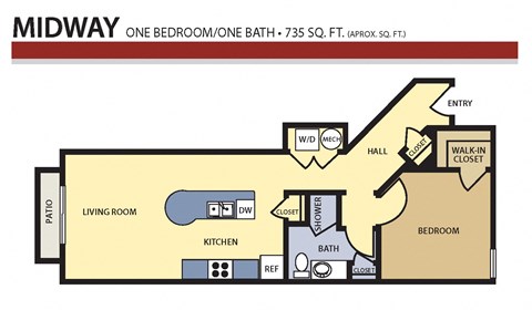 Liberty Landing Apartments Midway Floor Plan, West Jordan, Utah