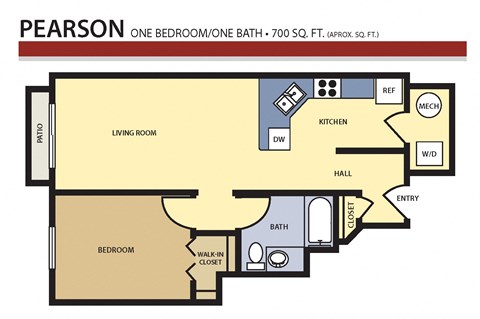 Liberty Landing Apartments Pearson Floor Plan, West Jordan, Utah