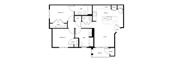 Liberty Sage Apartments, Park City, Utah, Autumn 2 bedroom floor plan