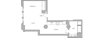 P1 - Loft Studio Floorplan at Maxfield Lofts Apartments, California