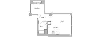 P7 - Loft Studio Floorplan at Maxfield Lofts Apartments, Los Angeles