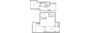 P2 One Bedroom One Bathroom Floorplan at Maxfield Lofts Apartments, Los Angeles, CA 90014