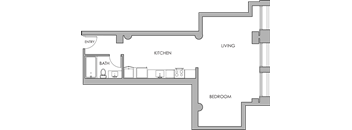 STU5 Studio Floorplan at Garment Lofts Apartments, Los Angeles, 90014