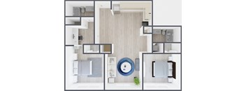 T-B1 Floor Plan at Palm Gardens @ Biscayne Gardens, North Miami, FL
