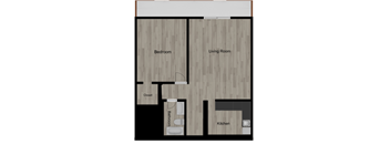 a plan of a living room with a wood floor at Lakeside @ Biscayne Gardens,North Miami, Florida,33181