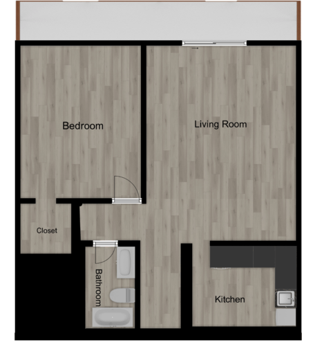 a plan of a living room with a wood floor at Lakeside @ Biscayne Gardens,North Miami, Florida,33181
