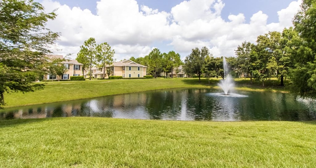 Lake view at Enterprise cove apartments in Orange City, FL