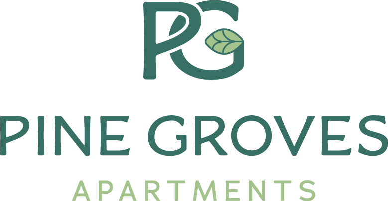 A logo for Pine Groves Apartments is displayed.