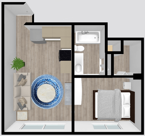 T-A2 Floor Plan at Palm Gardens @ Biscayne Gardens, Florida, 33181