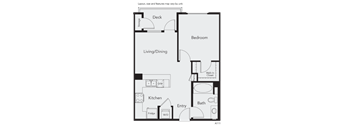 a floor plan of a room with a bed and a desk