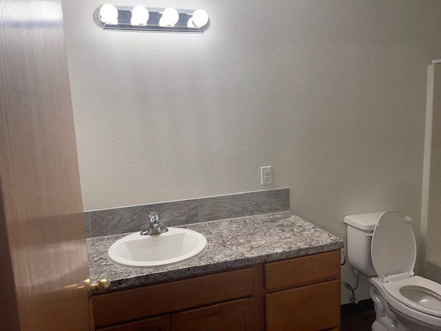 Main bathroom with vanity