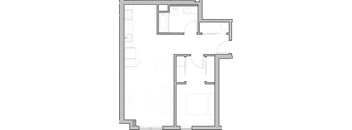 A black and white image of a floor plan for a house.
