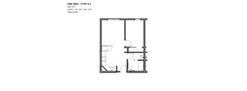 A floor plan of a one bedroom apartment type A.1.