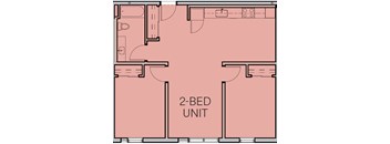 A floor plan of a 2-bedroom unit.
