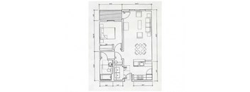 A floor plan of a house with labeled rooms and dimensions.