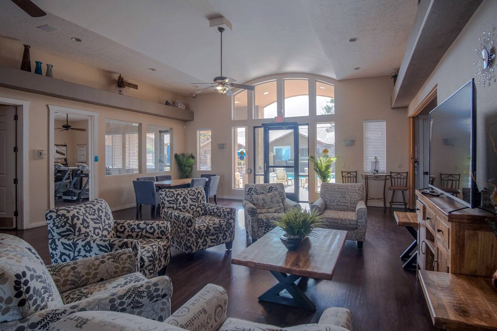 a living room with couches and a coffee table