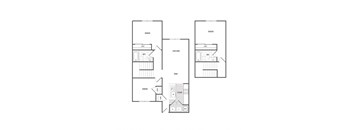 A black and white image of a floor plan for a house.