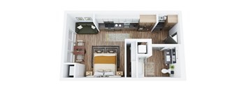 Studio 1 bath A at Slabtown Square Apartments, Portland ,Oregon, 97209