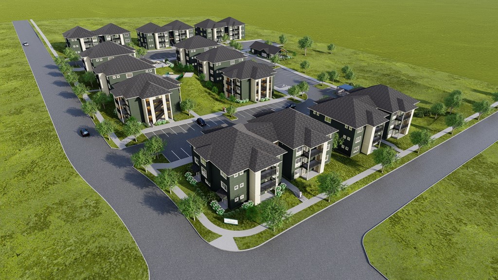 a computer generated image of a housing estate