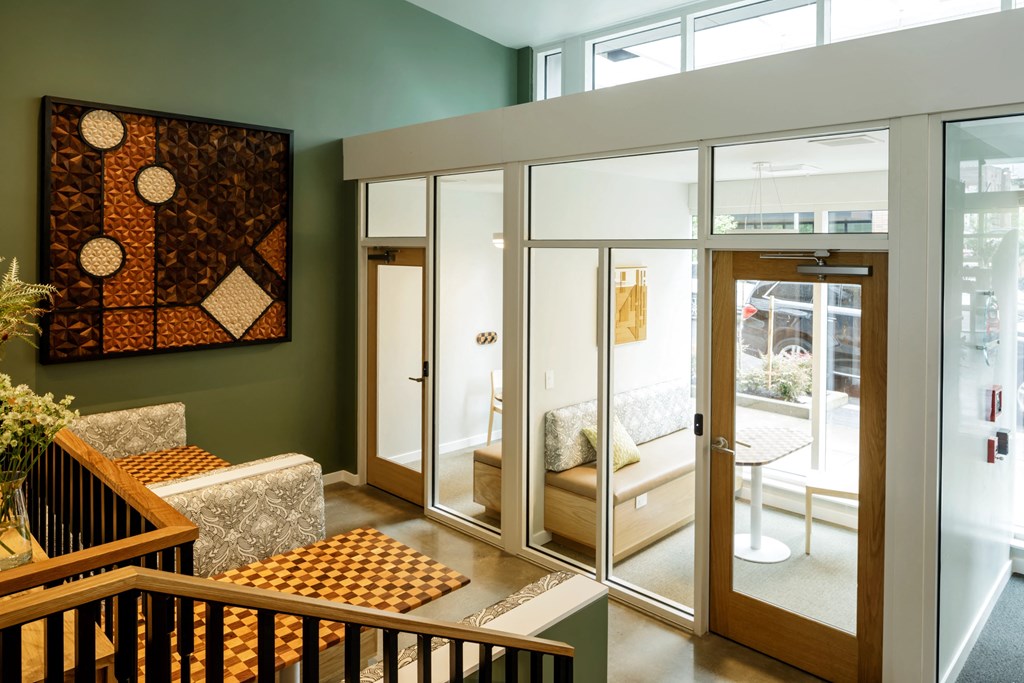 individual meeting spaces in lobby