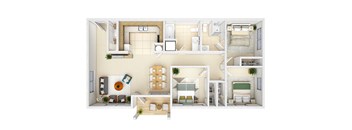 a floor plan of a home with bedrooms and a living room
