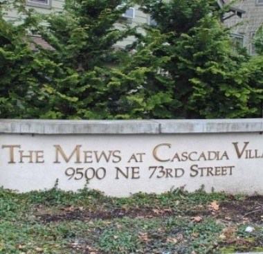 The Mews at Cascadia Village is located at 9500 NE 73rd Street.