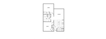 A black and white image of a floor plan for a home.