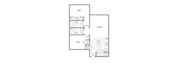 A black and white image of a floor plan for a home.