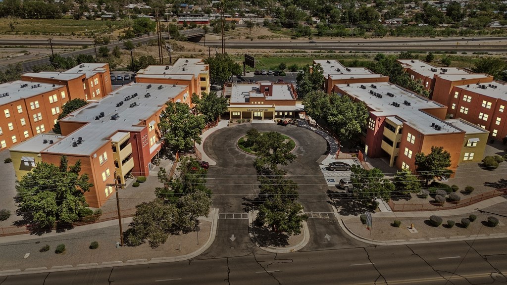 A large apartment complex with a central courtyard.