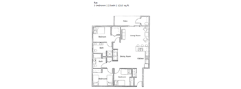 Prairie View_Floorplan 3x2 Flat
