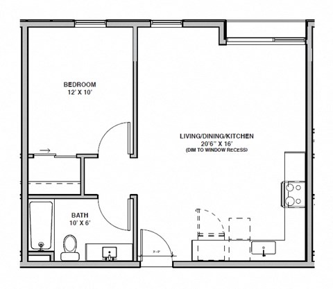 Rockwood Village Floorplan_One Bedroom A