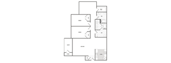 A black and white image of a floor plan for a house.