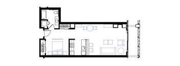 a floor plan of a house with bedrooms and a living room