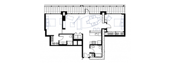 architectural drawing of a floor plan of a house