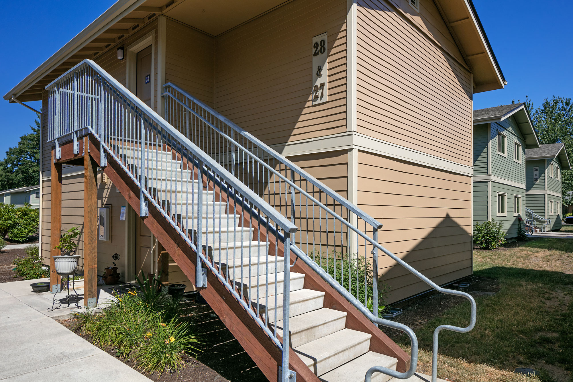 Stairs going to apartment