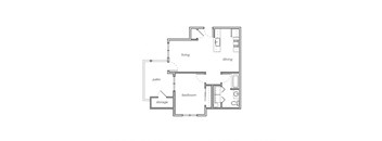A floor plan of a house with labeled rooms.